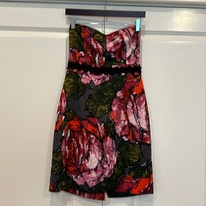 Trina Turk strapless floral dress size 8